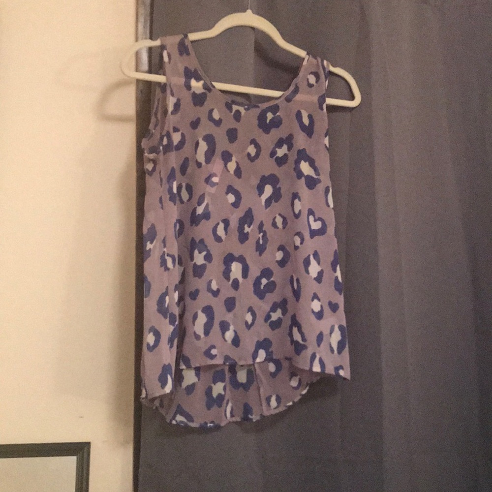 Blue Leopard Sheer Tank